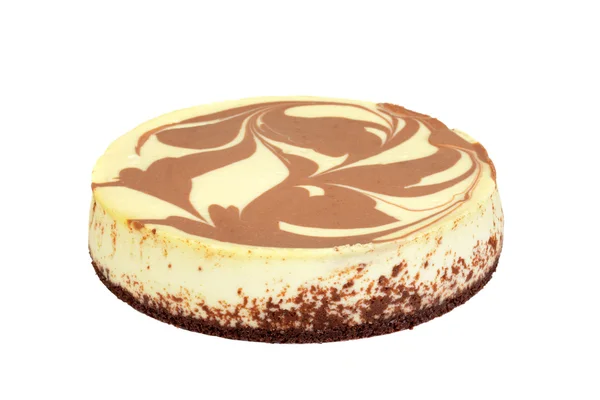 Isolated chocolate swirl cheesecake — Stock Photo, Image