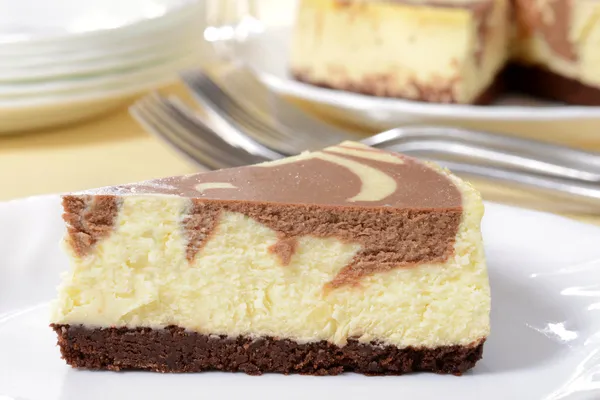 Macro chocolade cheesecake — Stockfoto