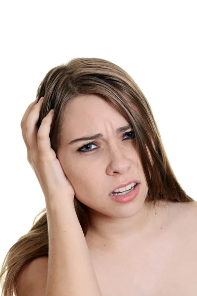 Teen girl with a headache — Stock Photo, Image