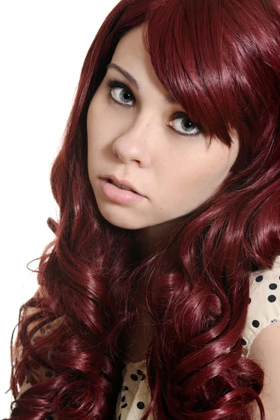 Teen girl with burgundy hair — Stock Photo, Image