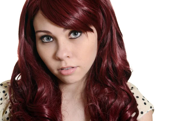 Rood hoofd tiener meisje portret — Stockfoto