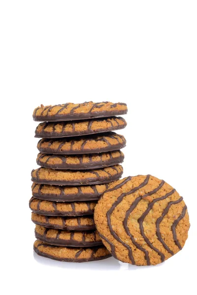 Empilhar biscoitos de chocolate — Fotografia de Stock