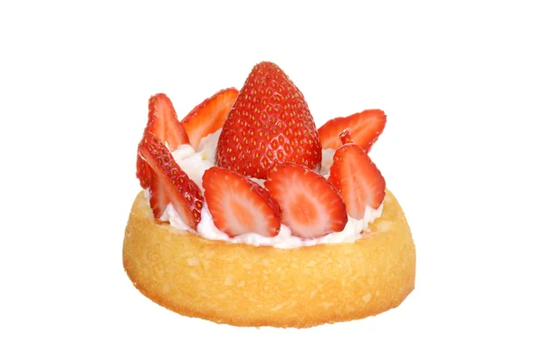 Geïsoleerde aardbei shortcake — Stockfoto