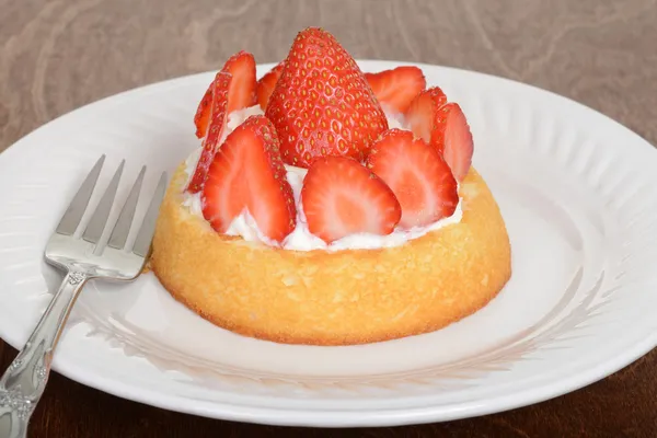 Gâteau aux fraises macro — Photo