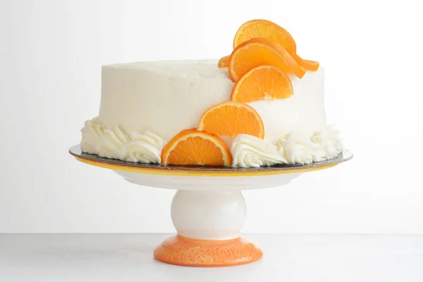 Pastel Naranja Vainilla Una Torta — Foto de Stock