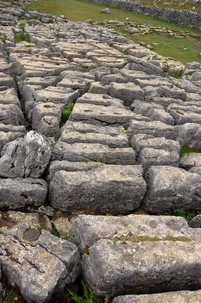 Kalksteen rotsen boven malham — Stockfoto