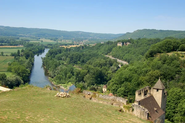 Dordogne z zámek beynac — Stock fotografie