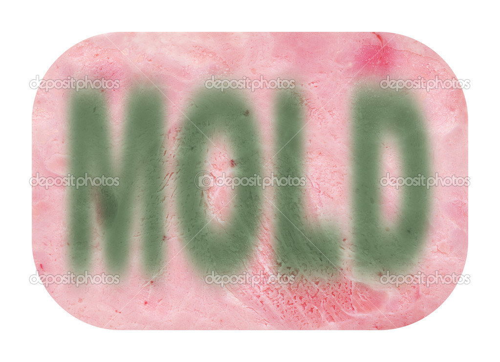 sliced ham with mold