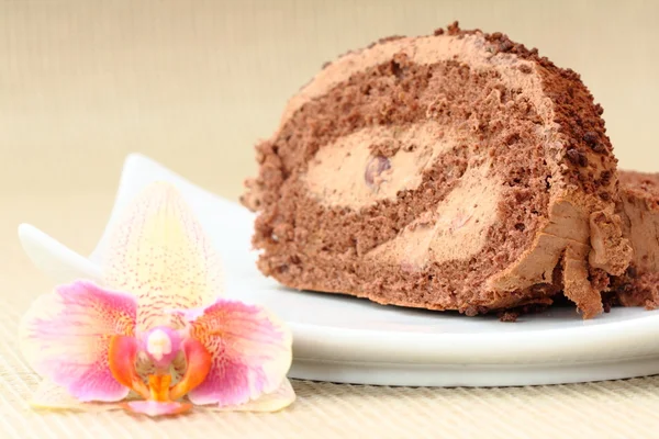 Piece of chocolate cake — Stock Photo, Image