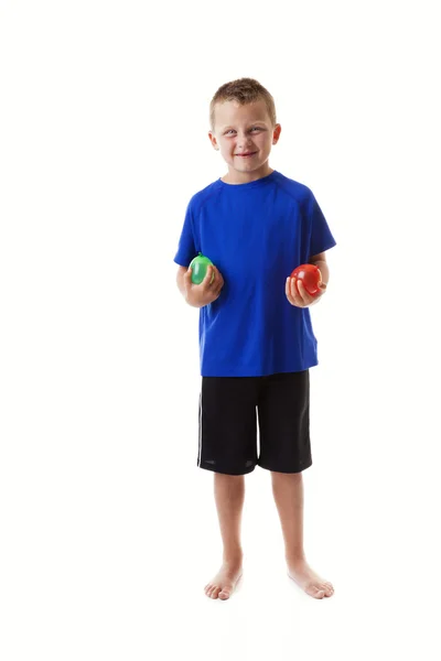 Boy with water balloons — Stock Photo, Image