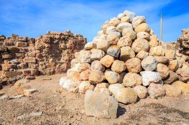 Ballista stones at Arsuf Castle clipart