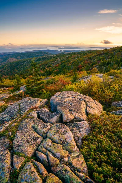 Scénický Pohled Národní Park Acadia Pobřeží Atlantiku Hory Cadillac Při — Stock fotografie