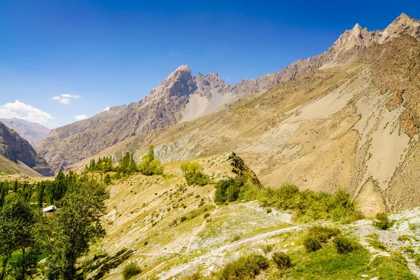 タジキスタンのヤグノブバレーと山村の風景 — ストック写真