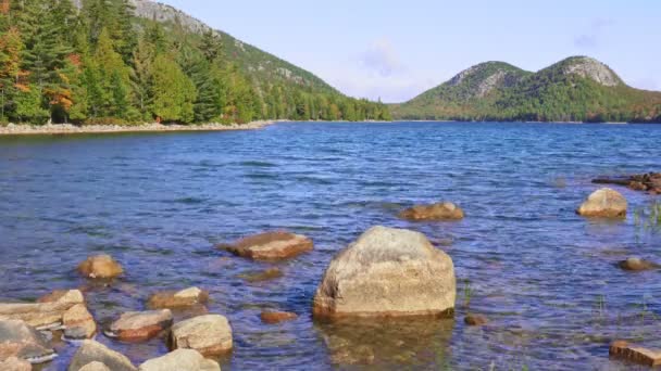 Scénický Pohled Jordánský Rybník Národním Parku Acadia Maine — Stock video