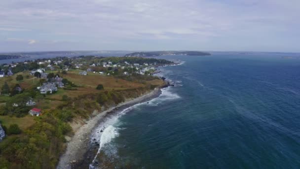 Luftaufnahme Der Küste Von Bailey Island Maine — Stockvideo