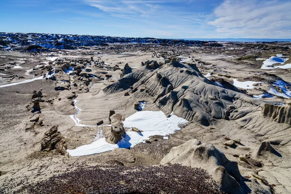 Vista Panorâmica Área Selvagem Bisti Zin Novo México Inverno — Fotografia de Stock