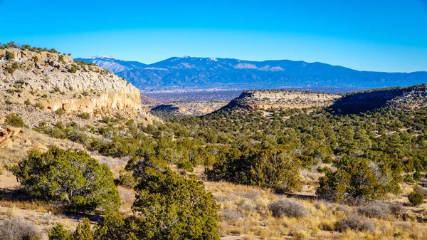 Vista Geral Tsankawi Uma Porção Destacada Monumento Nacional Bandelier Novo — Fotografia de Stock