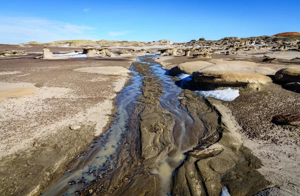 Vue Panoramique Région Sauvage Bisti Zin Nouveau Mexique Hiver — Photo