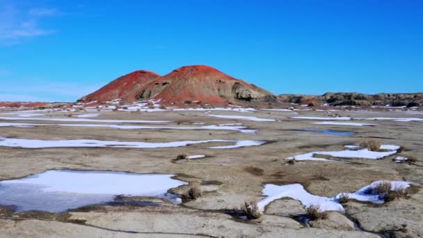 Vista Panorâmica Área Selvagem Bisti Zin Novo México Inverno — Vídeo de Stock