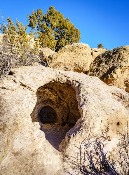 New Mexico 'daki Bandelier Ulusal Anıtı' nın bir parçası olan Tsankawi 'deki Antik Hint konutu