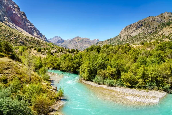 Όμορφο Ορεινό Ρεύμα Κοντά Στη Λίμνη Ισκάντερ Στο Τατζικιστάν — Φωτογραφία Αρχείου