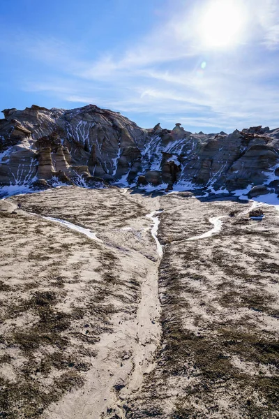 Naturskön Utsikt Över Bisti Zin Vildmarksområde New Mexico Vintern — Stockfoto
