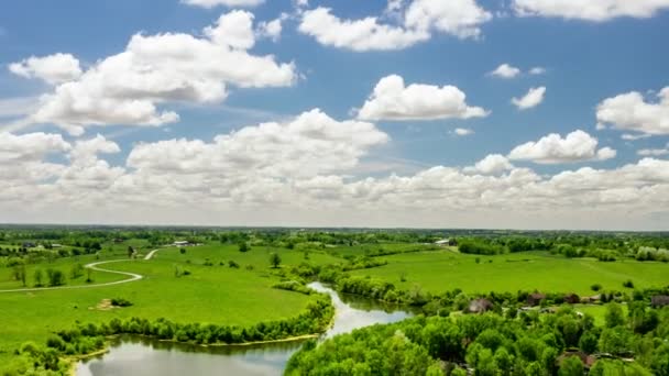 Luchtfoto Hyperlapse Van Het Midden Kentucky Platteland Een Zonnige Dag — Stockvideo