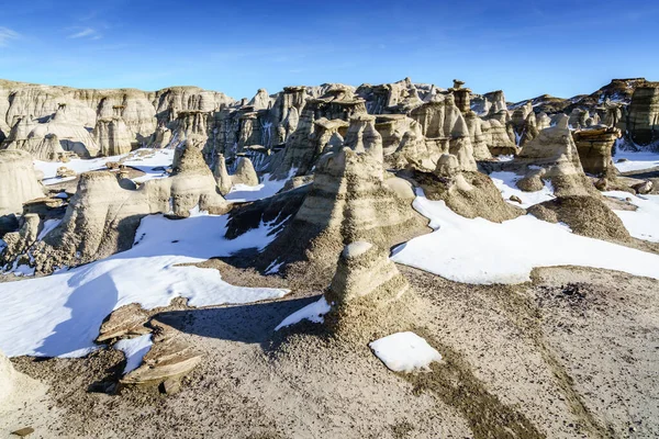 Naturskön Utsikt Över Bisti Zin Vildmarksområde New Mexico Vintern — Stockfoto