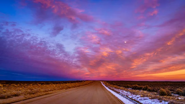 Spectaculaire Zonsopgang Hoge Woestijn New Mexico Winter — Stockfoto