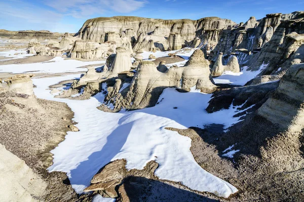 Vista Panorâmica Área Selvagem Bisti Zin Novo México Inverno — Fotografia de Stock