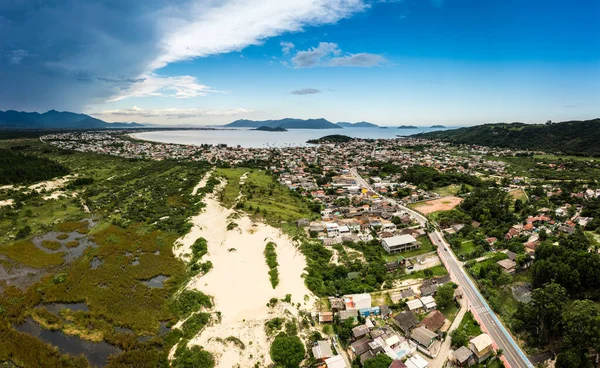 Panoramic Aerial View Enseada Pinheira Small Resort Town Proviince Santa — Stok fotoğraf