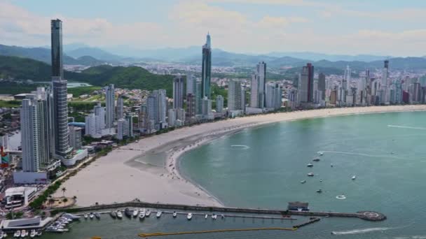 Scénický Pohled Pobřeží Městě Balneario Camboriu Brazílie — Stock video