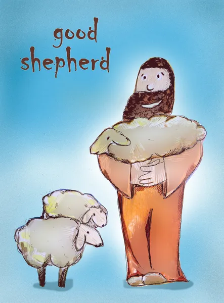 Pastor salvando a sus ovejas perdidas — Foto de Stock