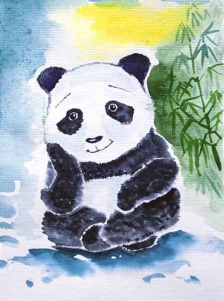 Сидячи panda — стокове фото