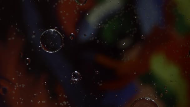 Ou planetas universo cósmico fundo abstrato. Estrutura molecular abstrata. Bolhas de água. Macro tiro de ar ou molécula. Fundo espacial abstrato. Foco seletivo — Vídeo de Stock