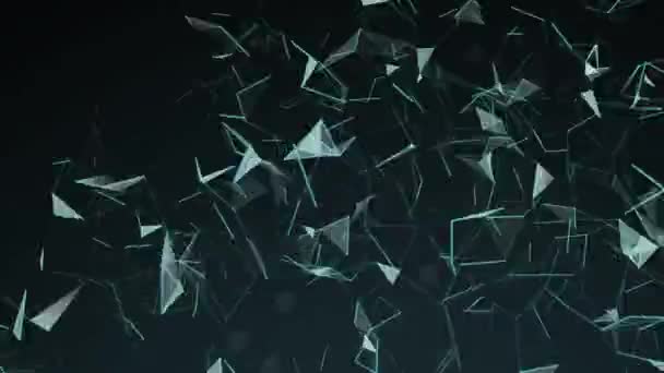 Аннотация Plexus Background Broken Glass Glowing Diamond Luxury — стоковое видео