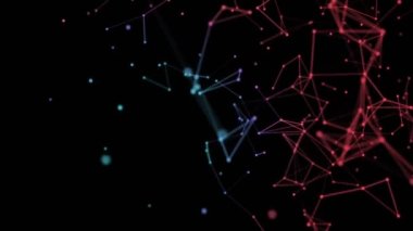 hareketli çizgiler ve noktalar ile soyut geometrik arkaplan takımyıldızına benzer