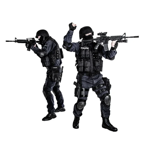 SWAT team i aktion — Stockfoto