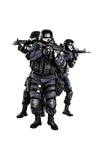 SWAT team i aktion — Stockfoto