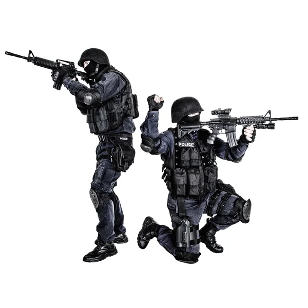 SWAT team i aktion — Stockfoto