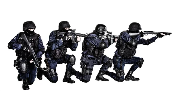 SWAT team i aktion — Stockfoto