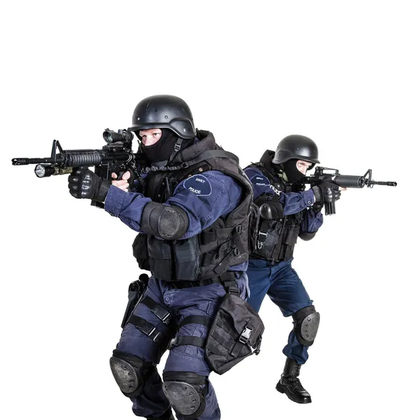 SWAT team i aktion — Stockfoto