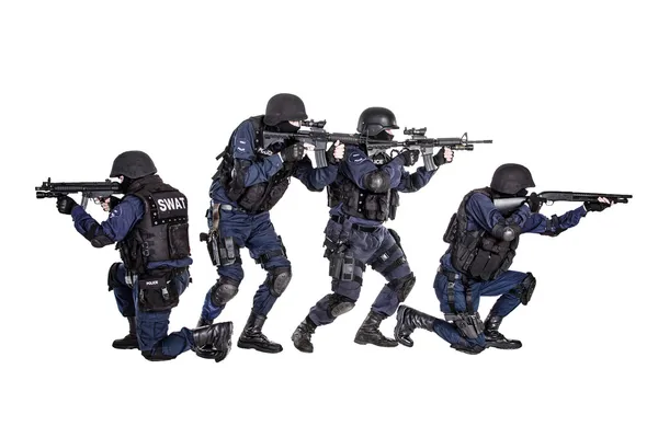 SWAT team i aktion — Stockfoto