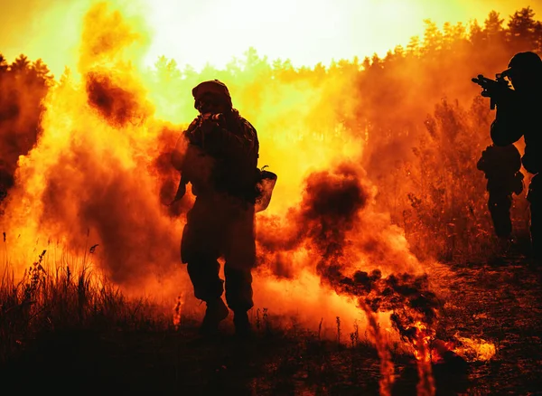 Marines Degli Stati Uniti Azione Azione Militare Campo Battaglia Nel — Foto Stock