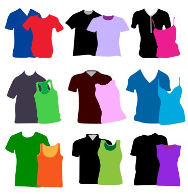 kadın ve erkek t-shirt vektör çizim
