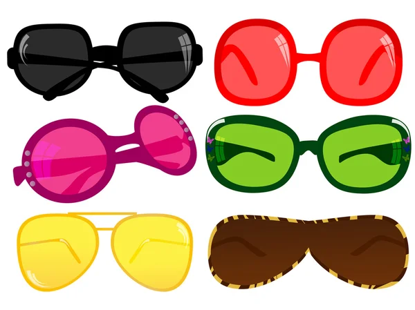 Illustration vectorielle de différentes lunettes de soleil — Image vectorielle