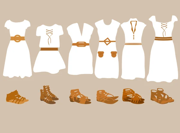 vektör çizim yaz giysileri kadınlar için