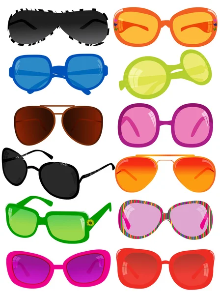 vektör çizim farklı güneş gözlüğü