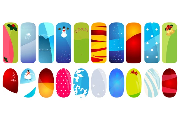 tatil detayları ile tırnak tasarımları vektör çizim