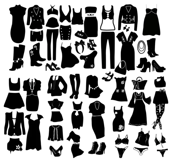 Kadınlar için moda elemanları vektör çizim